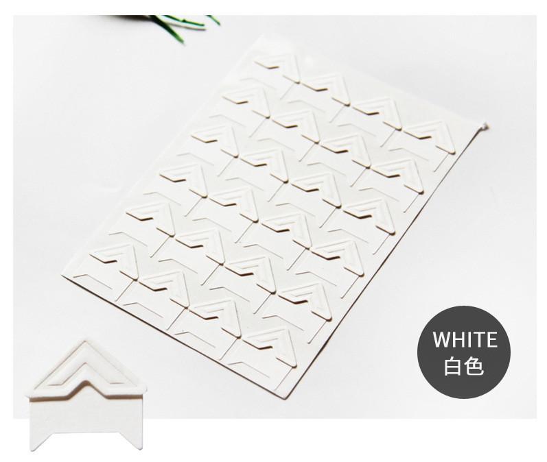 

24 шт./1 лист Самоклеящиеся уголки для фотоальбома, крафт, скрапбукинг, уголки для фотографий белый