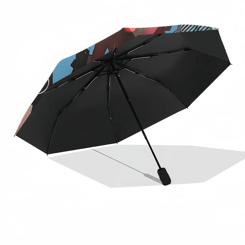 Robot, Cityscape- Automatic Opening and Closing, 8-rib Structure Portable Umbrella, Suitable for Men and Women in All Seasons - Perfect Gift
