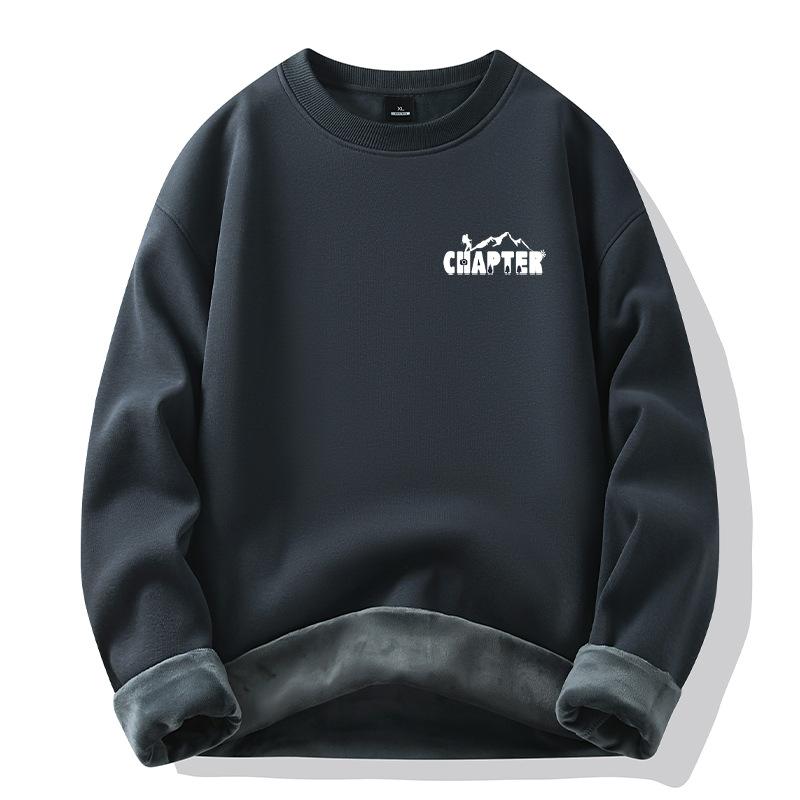 Black padded hooded sweater men's autumn and winter new cotton couple models thickened loose top coat