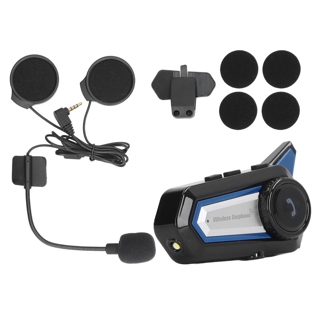 BT31 Motorcycle Bluetooth Helmet Headset Wireless Hands Free Stereo Waterproof Noise Cancelling Headset with Flashlight