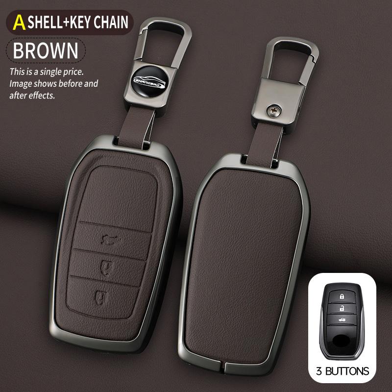 2 3 4 5 6 Buttons Car Key Case Cover For Toyota Gr Sport C-Hr Gazoo Rav4 Racing Mirai Avensis Zinc Alloy Keychain Accessories