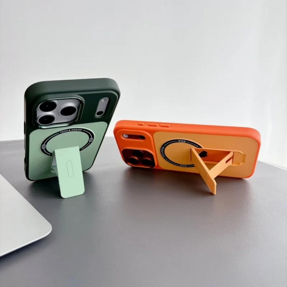 Armor Foldable Kickstand Case For iPhone 17 Air 16 15 14 Plus 13 Pro Max Heavy Duty For Magsafe Magnetic Wireless Charging Cover