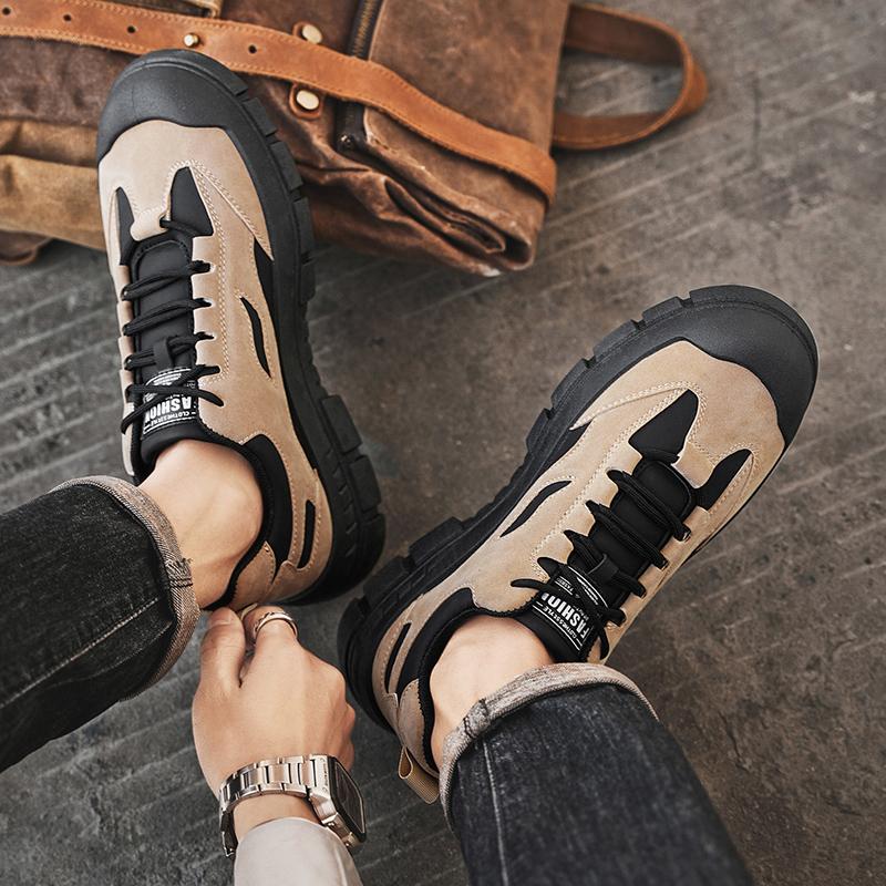 Spring Men's Platform Shoes Outdoor Non-slip Breathable Work Shoes Fashion Versatile Mens Casual Sneakers Tenis Masculino