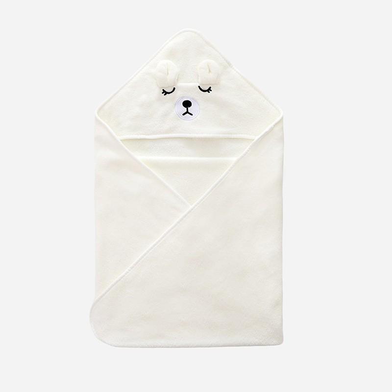 Soft Absorbent Coral Fleece Baby Swaddle Towel and Anti-Kick Blanket Cloak