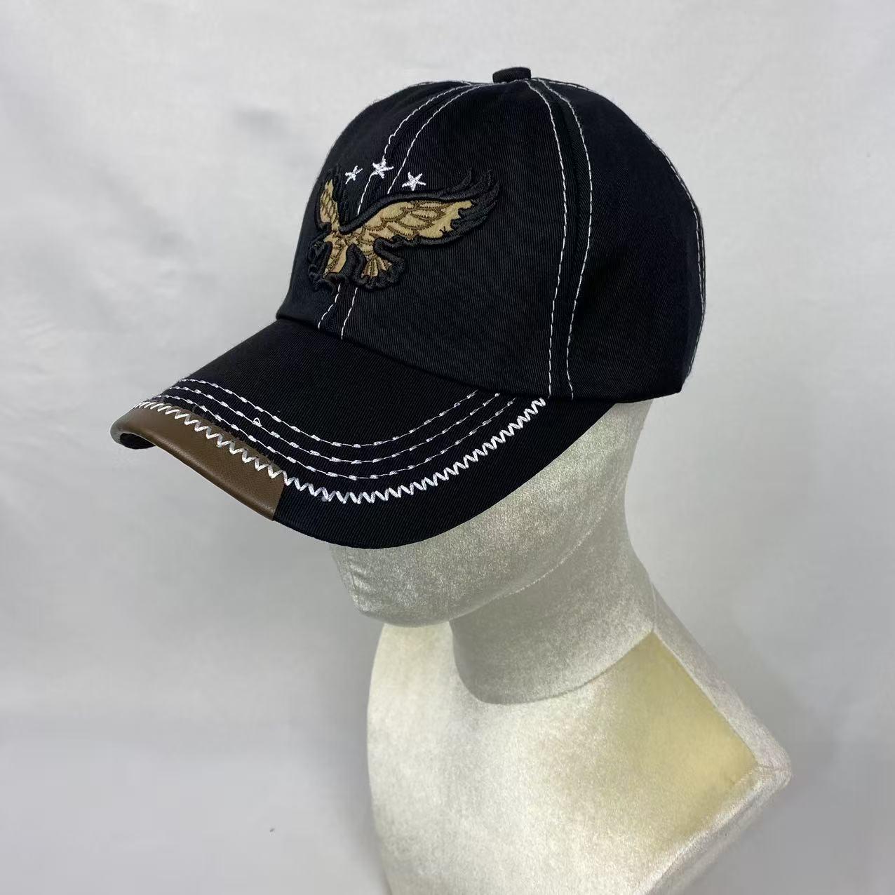 Eagle Embroidery Unisex Long Brim Baseball Cap - Sun Protection Outdoor Hat Adjustable
