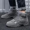 Men's Platform Boots Fashion Desert Boots New Comfortable Non-slip Hiking Shoe High Top All-match Work Boots Bota Masculina