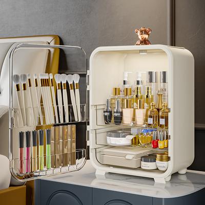 Úložný box na kosmetiku Velkokapacitní Nový úložný box pro stolní počítače Prachotěsná rtěnka Péče o pleť Dresser Lehký luxusní úložný stojan