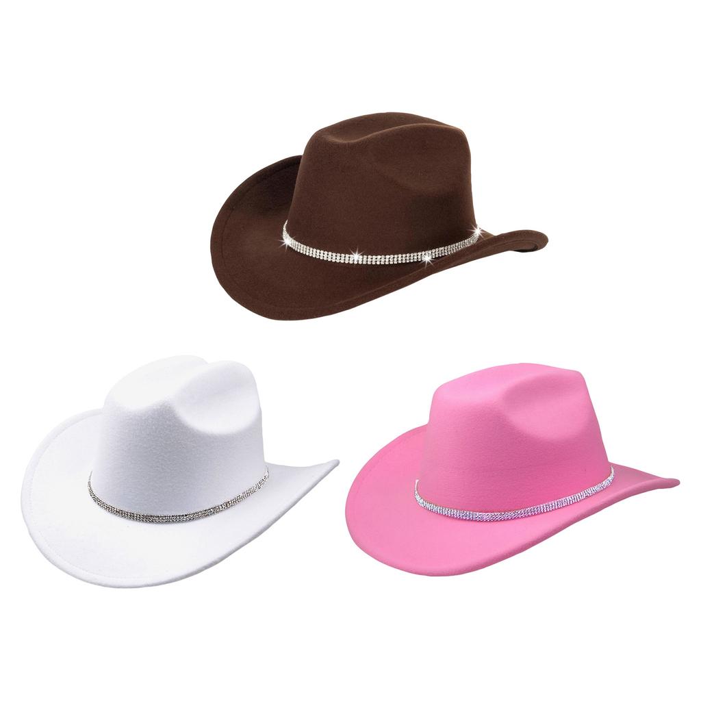 BROWN  Bride Cowboy Hat, Western Party Hat, Bachelorette Jazz Hat For Music Festival & Costume Party