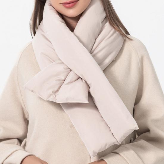 Verdickter Winddichter Warmer Breiter Daunen-Baumwollschal Damen Winter Einfarbig Ultraleichter Thermoschals
