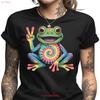 Tie Dye Frog T Shirt Hippie Peace Sign Groovy Colorful Animal Apparel Psychedelic Retro Style Summer Positive Vibe U Vintage