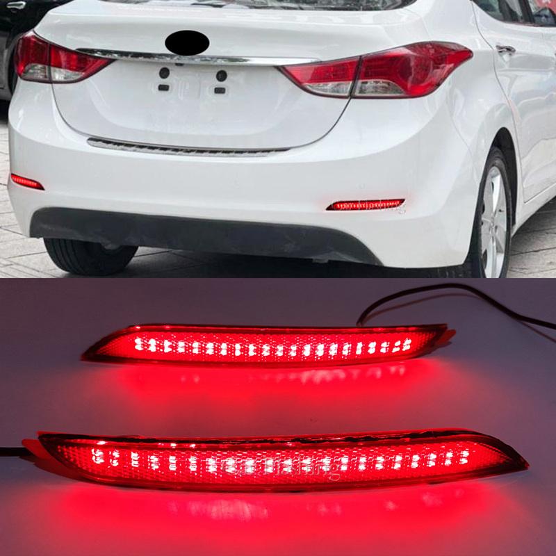 LED Rear Bumper Reflector Light For Hyundai Elantra 2012 2013 2014 Stop Brake Tail Light Fog Lamp with turn signal