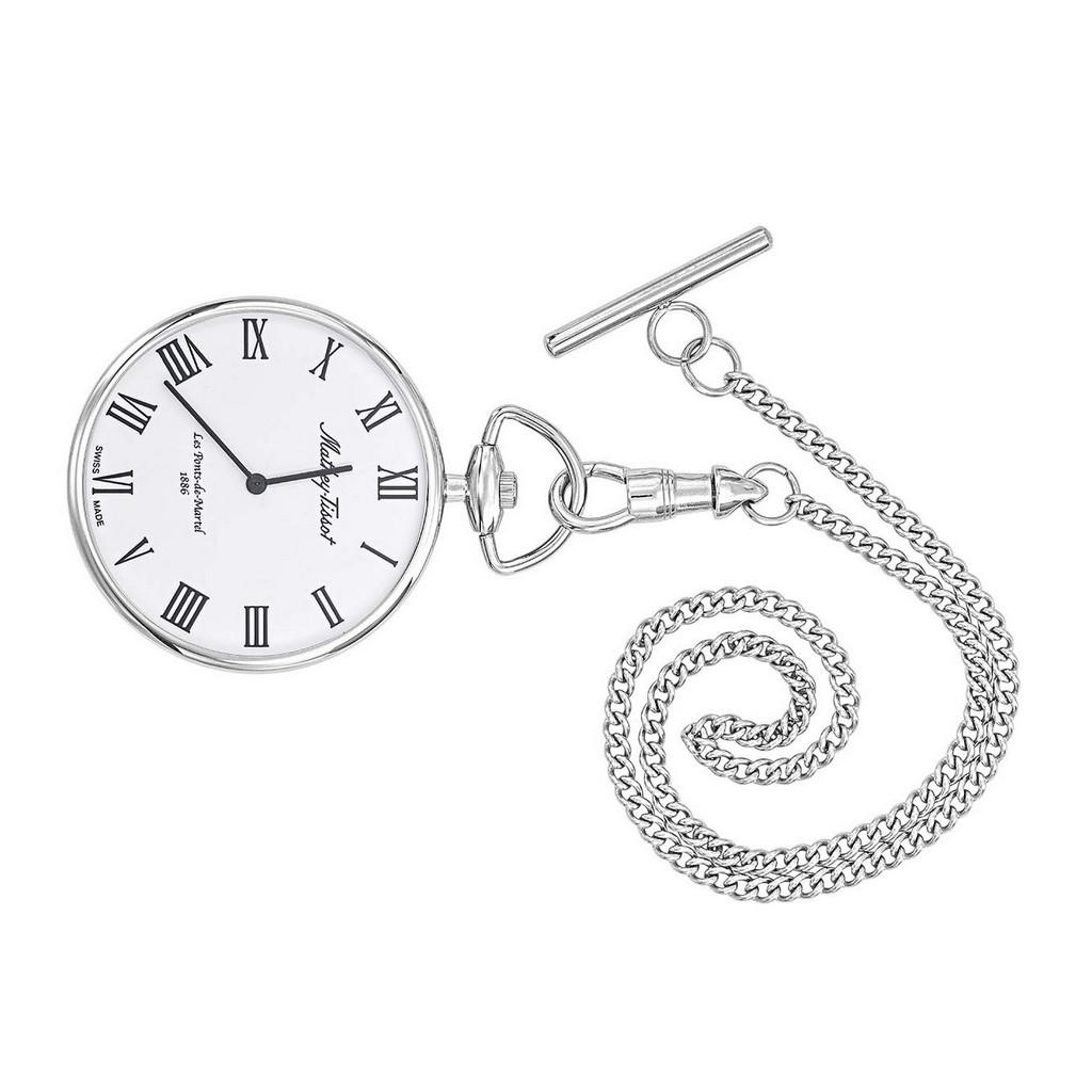 Mathey-Tissot Stainless Steel White Dial Quartz P3ABR Unisex Pocket Watch