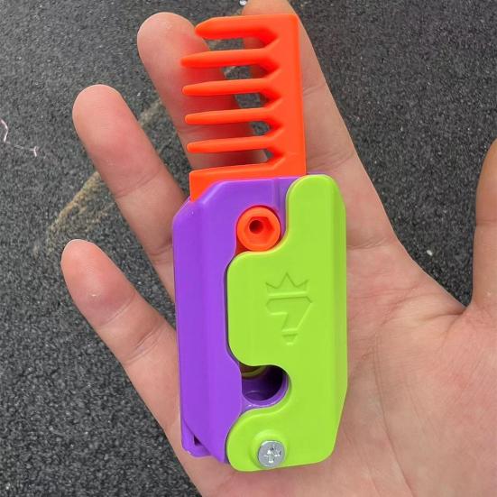 3D Fidget Cutter Toy Stress Relief Smooth Blade Hidden Scabbard Cool Functional Carrot Cutter