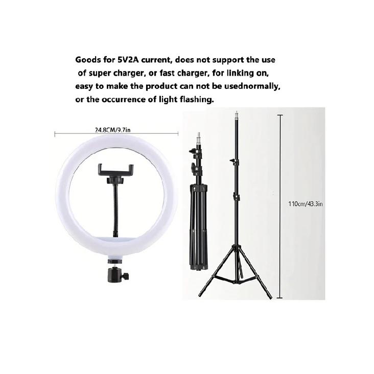 110cm tripod standı+O klips, 10 inç canlı yayın halka dolgu ışığı ve selfie canlı yayın artefaktı ile donatılmıştır