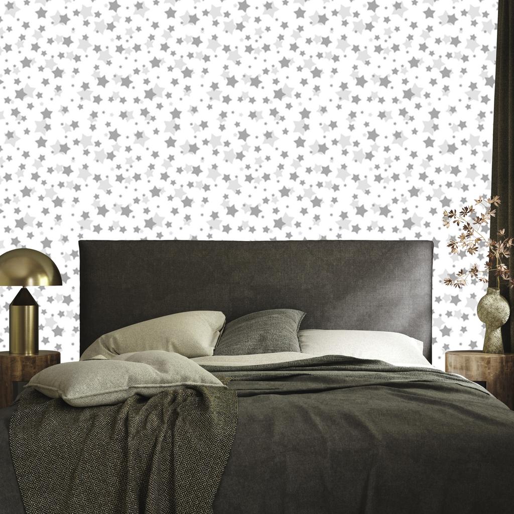 Stars wallpaper in shades of gray for living room and bedroom 50x1000
