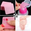 QUEENFINGER Lint Free NailWipes, Non-Woven Fabric Nail Cleaning Pads Pink Lash Extensions Glue Cleaning Wipes Salon Supplies (200 Square Wipes & 1 P