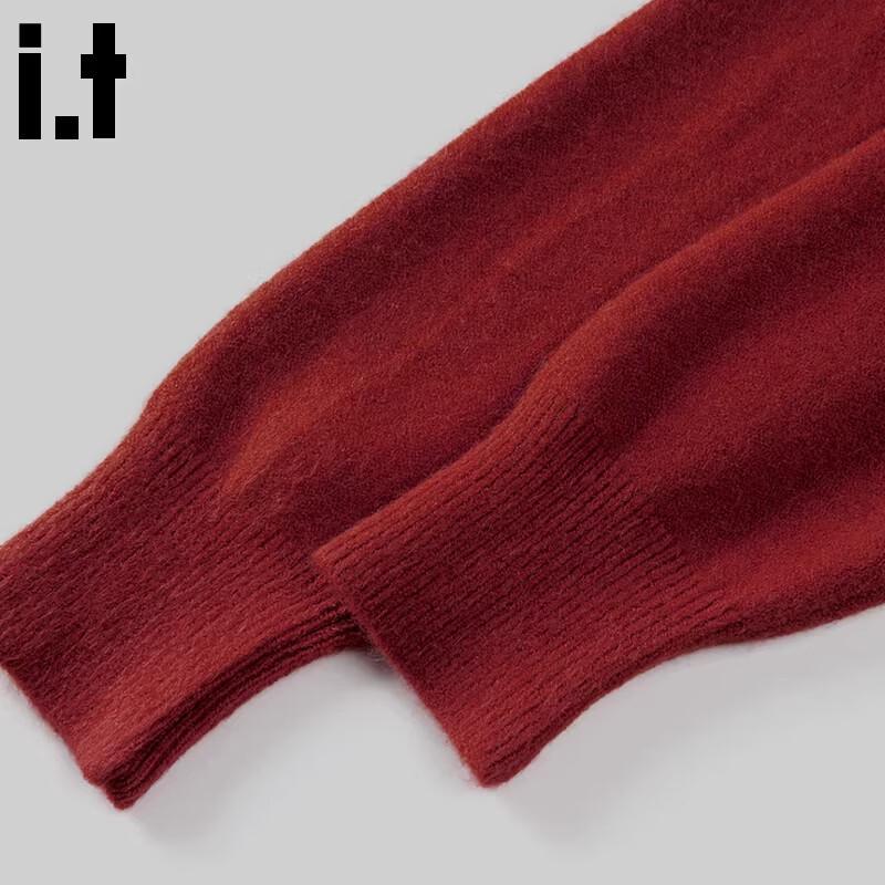 :CHOCOOLATE Women's Relaxed High-Neck Cardigan