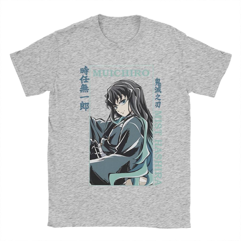 Demon Slayer Muichiro Tokito T Shirt  Wind Breather Anime Pure Cotton Clothes Short Sleeve Crew Neck Tees Plus Size T-Shirts