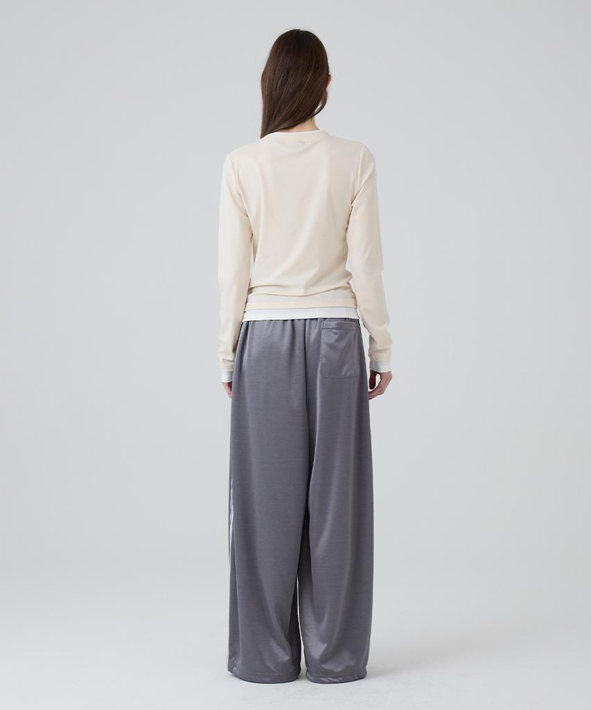 DANGLEDROP Dgdp Balloon Fit Curved Line Track Pants_Charcoal Gray