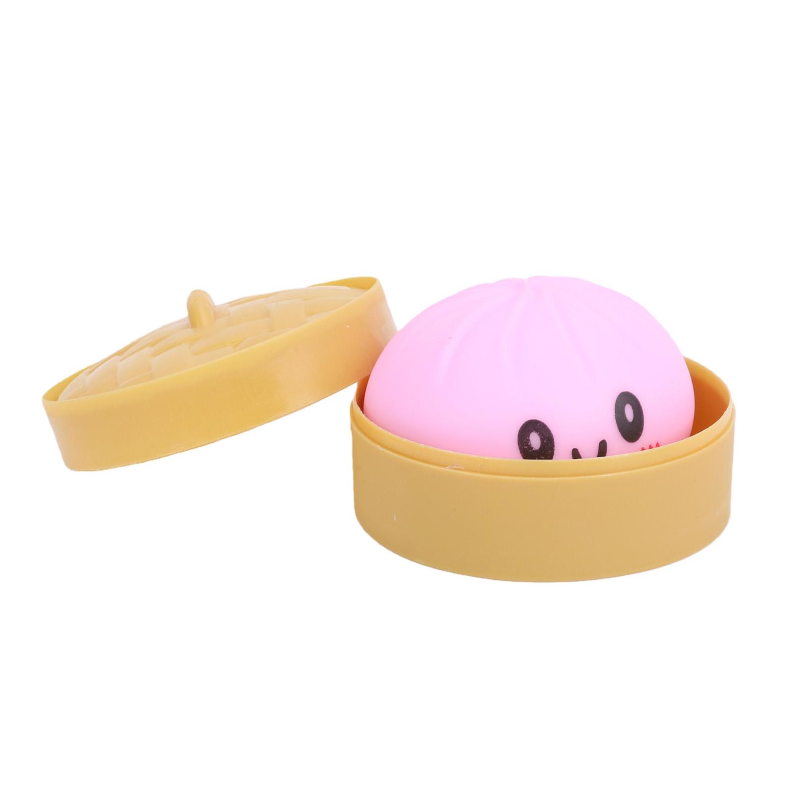 Dumpling Toy Soft TPR Fun Slow Rising Dumplings Stress Relief Toy Squeeze Decompression Dough with Steamer Light Purple светло-фиолетовый