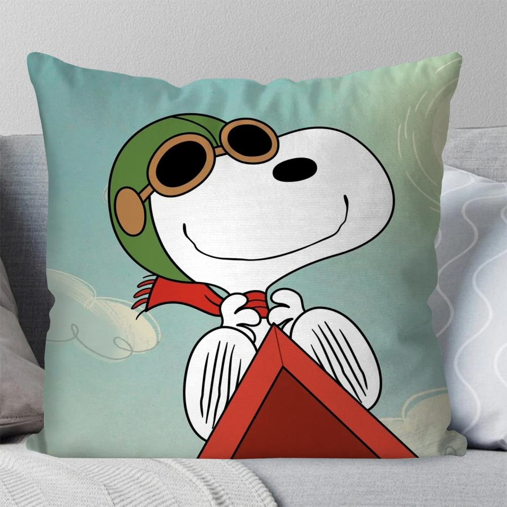 1Pc Comic Character S-Snoopy Pillow Case Square Pillow Bedroom Sofa Leisurecomfort Cushion Car Living Room Home Decoration 40X40