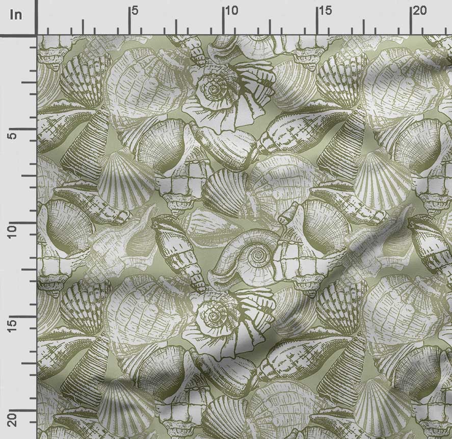 Soimoi Sea Shell Print, Cotton Cambric, Quilting Fabric prodávaná společností The Yard 42 Inch Wide, Medium Weight Cotton Fabric,