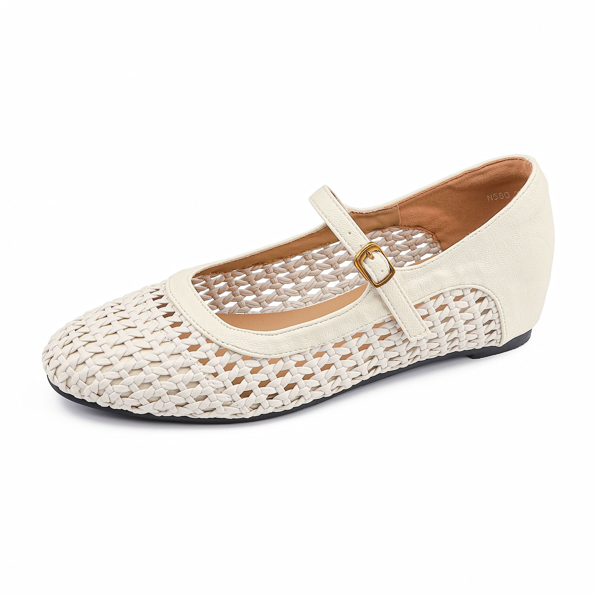 

Grape mother Internet celebrity woven single shoes women s flat temperament small fragrant soft sole women s shoes not tired feet fashionable Mary 34