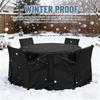 Round Outdoor Furniture Cover with Drawstring Closure, Suitable for Round Dining Table and Chair Outdoor Patio Furniture Cover