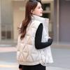 Autumn and winter new vest women's loose stand-up collar thickened down cotton jacket vest cotton vest outer wear