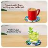 6Pcs Wooden Cup Coasters Set Aesthetic Non Slip Round Coasters Exquisite Coffee Mug Coasters Decorative Cup Mats for Home Office