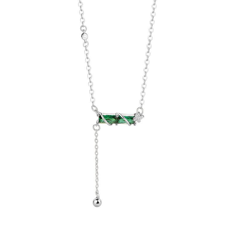 

Маленький и роскошный дизайн, универсальное ожерелье с кисточками из бамбука и бабочки, женский кулон с кисточками