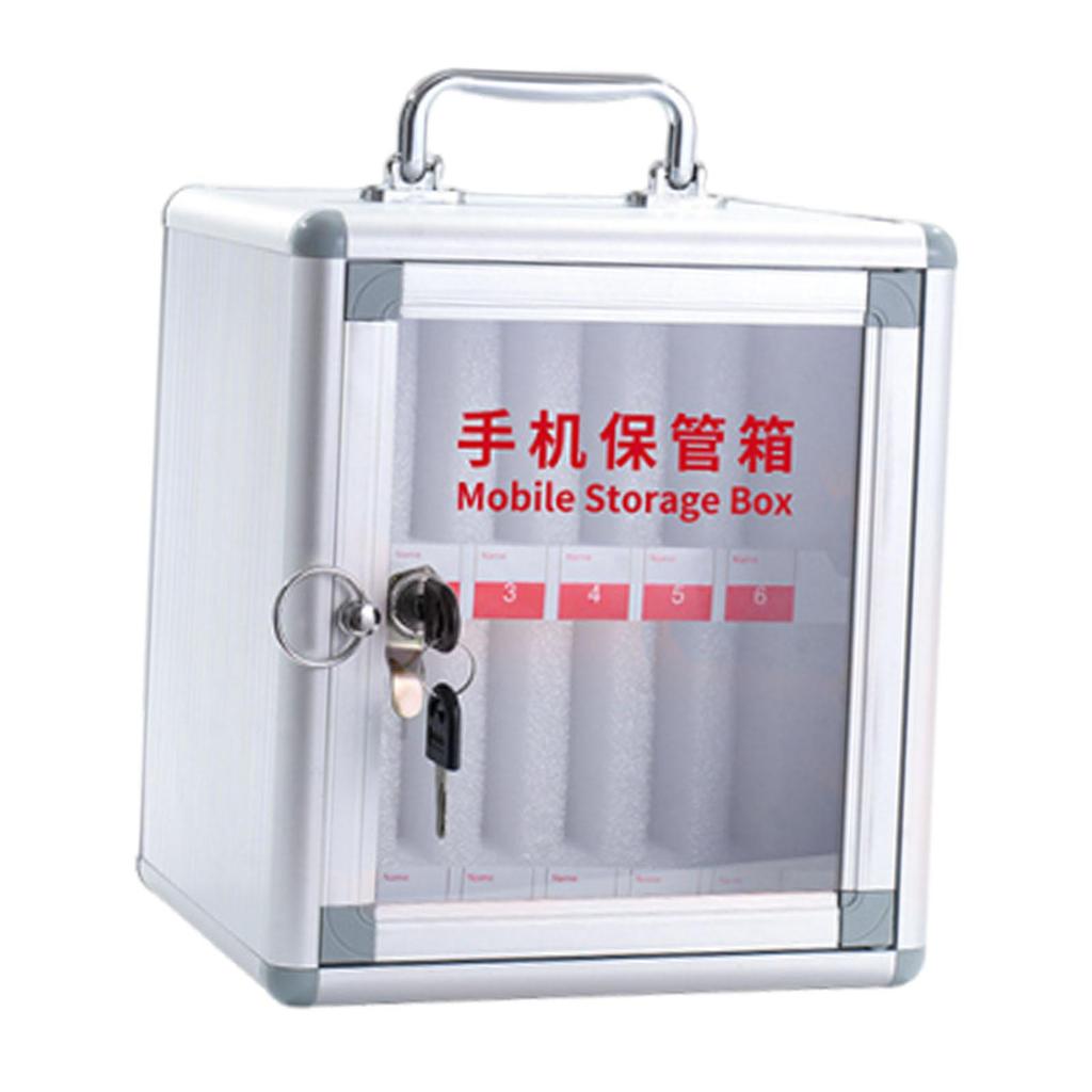 Lockable Mobile Phone Storage Box with Carrying Handle And Wall Mounting, Cabinet,