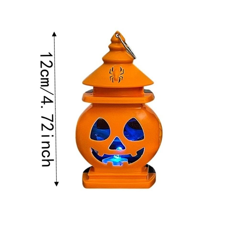 LED Glowing Pumpkin Lantern Double-Sided Button Cell Battery-Powered Halloween Light Portable Plastic Pumpkin Decor Desktop