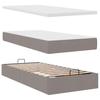 Ottoman Bed with Mattress Taupe 200x200 Cm Fabric