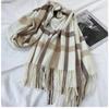 Scarf Women's Winter New Plaid Printing Tassel Imitation Cashmere Scarf Fashion Warm Shawl Scarf