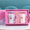 FINE Ceramic Mugs with Lids Gift Set