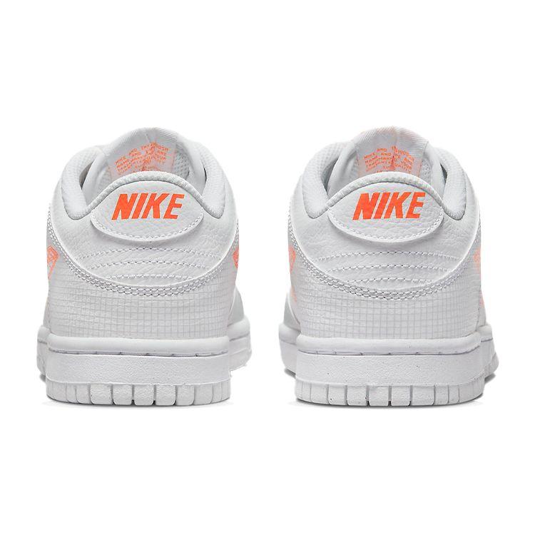 Nike Dunk Low SE GS 3D Swoosh Kids Sneakers White Pure-Platinum Total-Orange DR0171-100
