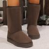 Fashion Women's Faux Suede Winter Warm Mid-Calf Boots Plus Size Thicken Plush Snow Boots Woman Thick Sole Non Slip Platform Casual Shoes