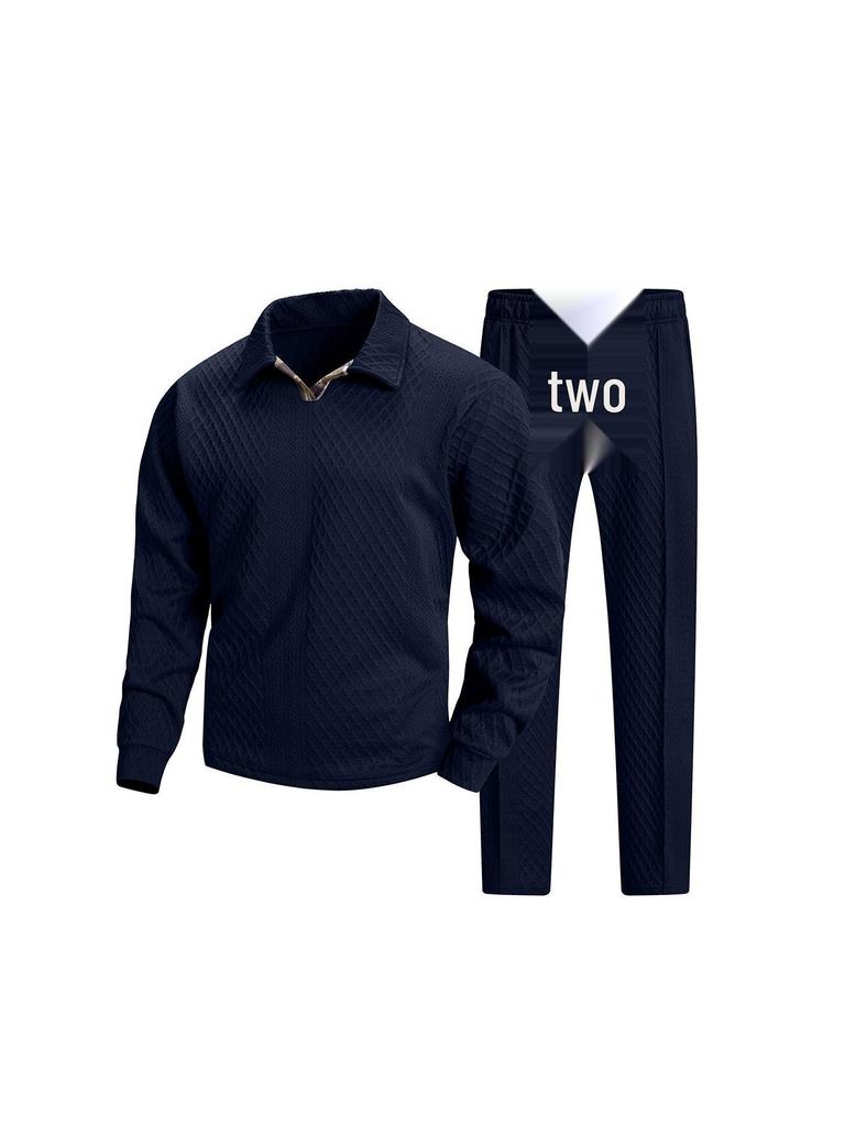 Men's Casual European-Style Elastic Suit Set - Spring/Autumn