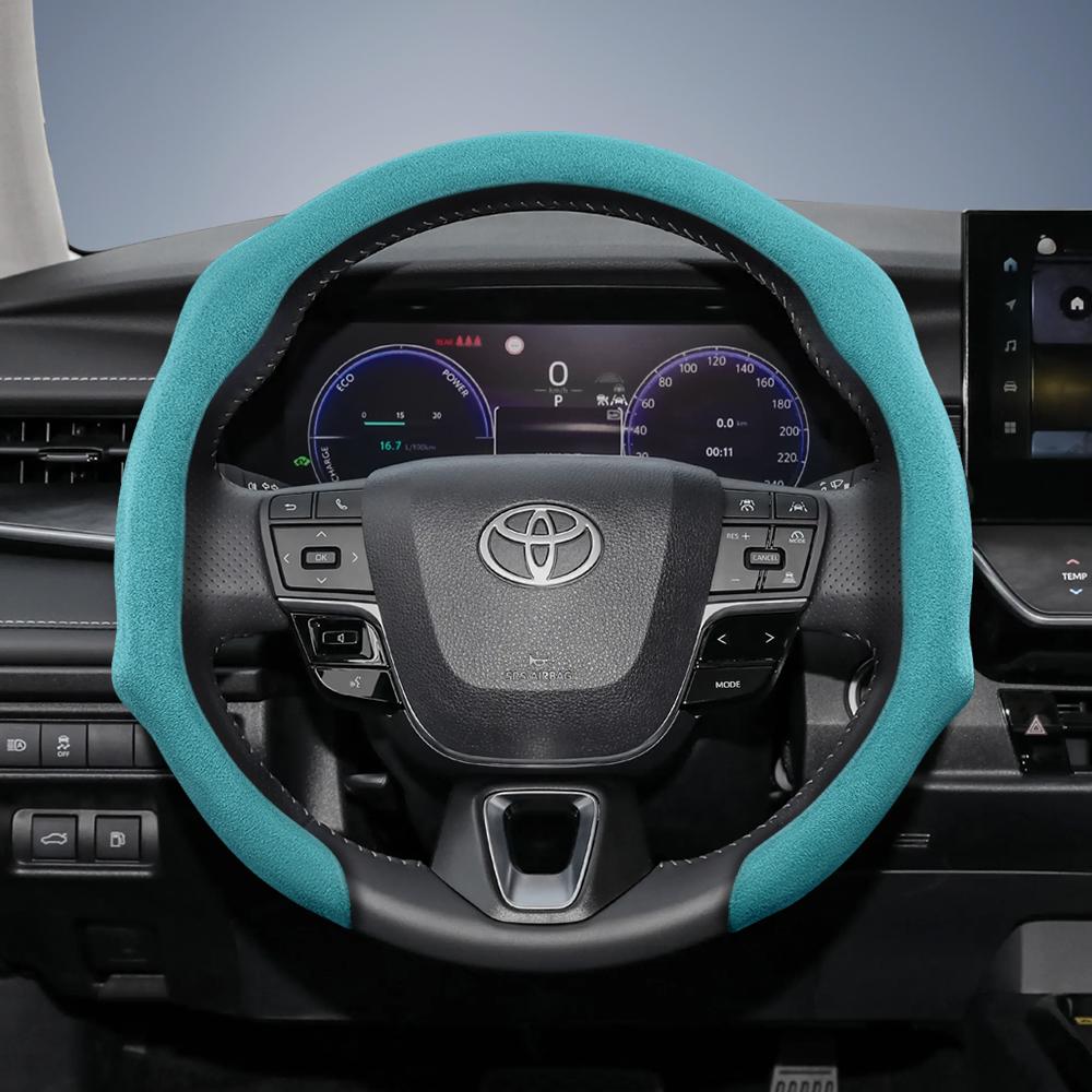 Suitable for Toyota Premium Suede Snap-On Steering Wheel Cover, Non-Slip and Durable Car Accessories, Modified Yaris Auris Chr Corolla Rav4 Hilux Wish
