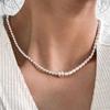 Yinruitai S925 Sterling Silver Freshwater Pearl Necklace & AB Chain Bracelet for Women