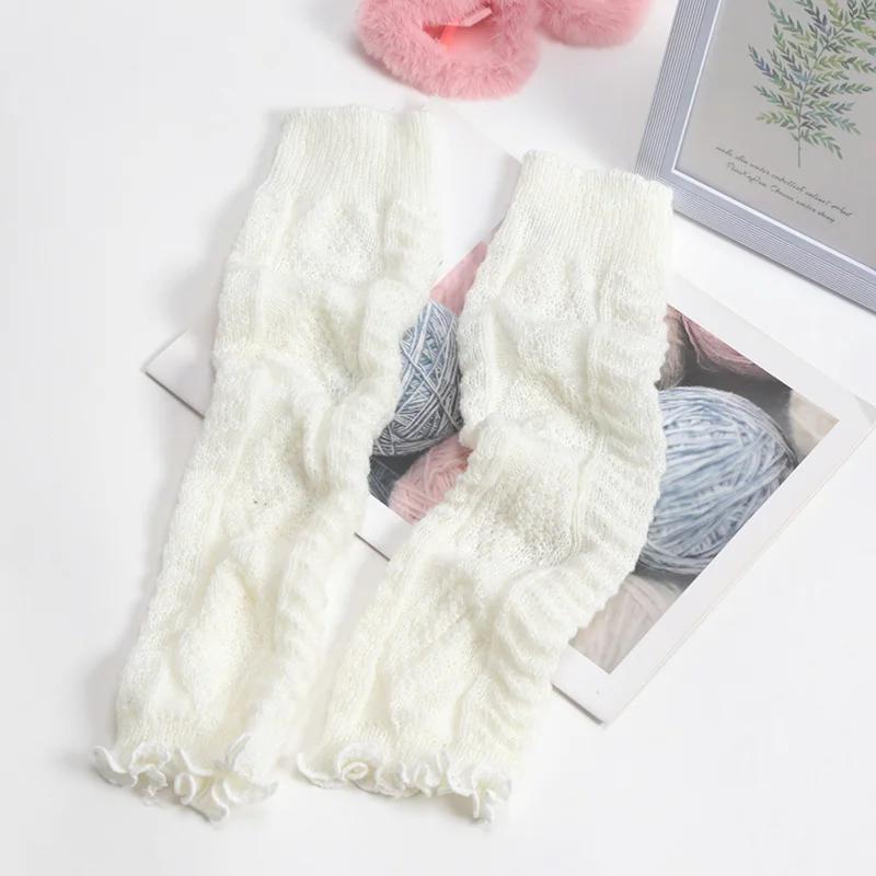 New Spring Japanese Style Lolita Warm Leg Thin Knitted Socks Girl Foot Covers Leg Warmers for Women Knee Warmers JK Socks