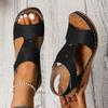 Fashion Women's Summer White Wedge Sandals Plus Size Lightweight Non Slip Walking Sandals Woman Comfortable Casual Beach Shoes for Women