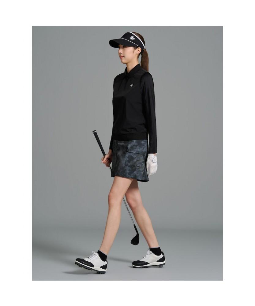 Beanpole Golf [B_Under] Women'S Perforated Mix Aio Collar T-Shirt - Black