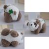 Sweet Plush Panda Keychain With Lucky Clover Detail And Soft Mink Fur Accent