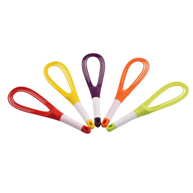 Kitchen Gadget 1pcs Multifunction Rotatable Balloon And Flat Whisk Egg Beater Plastic Hand Knead Dough Blender Egg Mixer Tools