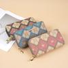Women Soft PU Printed Long Wallet Double Zipper Large Capacity Wristlet Clutch Bag Card Coin Phone Purse
