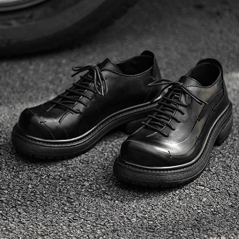 2026 Fashion Oxfords Shoes Mens Business Shoes Thick Sole 2.5cm Brand Party Male Footwear Brown Black Plus Size 45