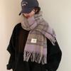 Plaid Scarf Winter Shawl Atmosphere Warm Scarf Imitation Cashmere Retro New Versatile