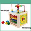 Cubo de Atividades Múltiplas 5 em 1 de Madeira Premium Brinquedo Educativo para Crianças e Bebês